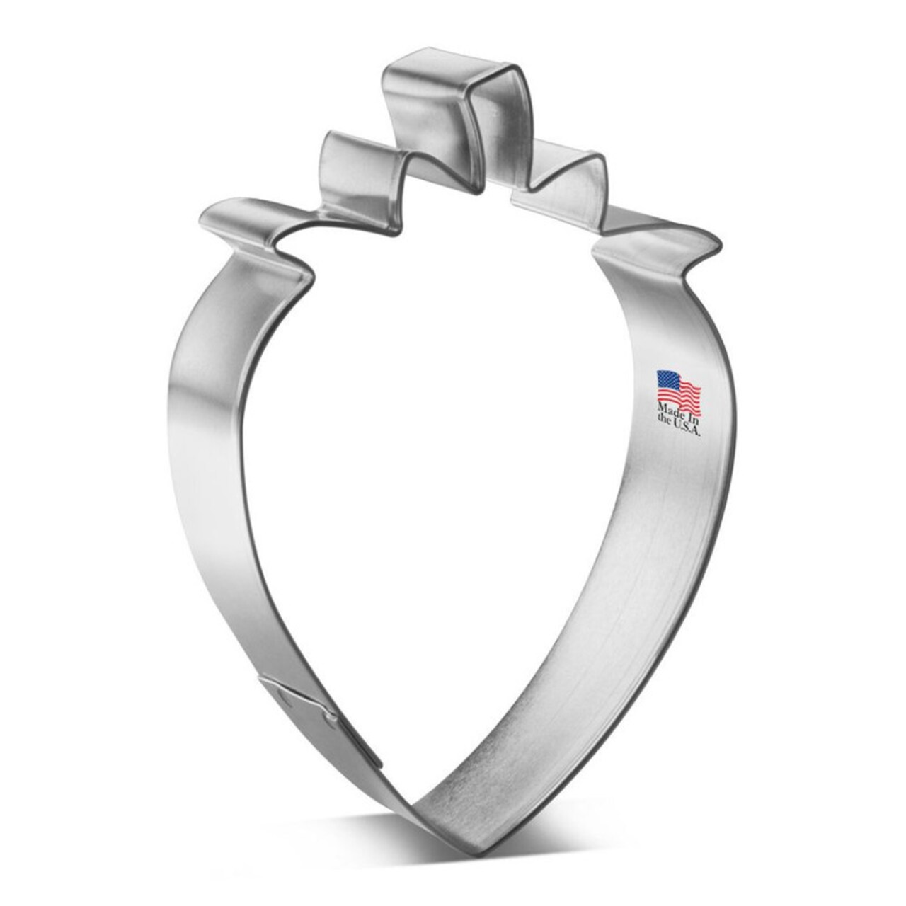 Strawberry Cookie Cutter 3.5 in, CookieCutter.com, Tin Plated Steel, Handmade in the USA